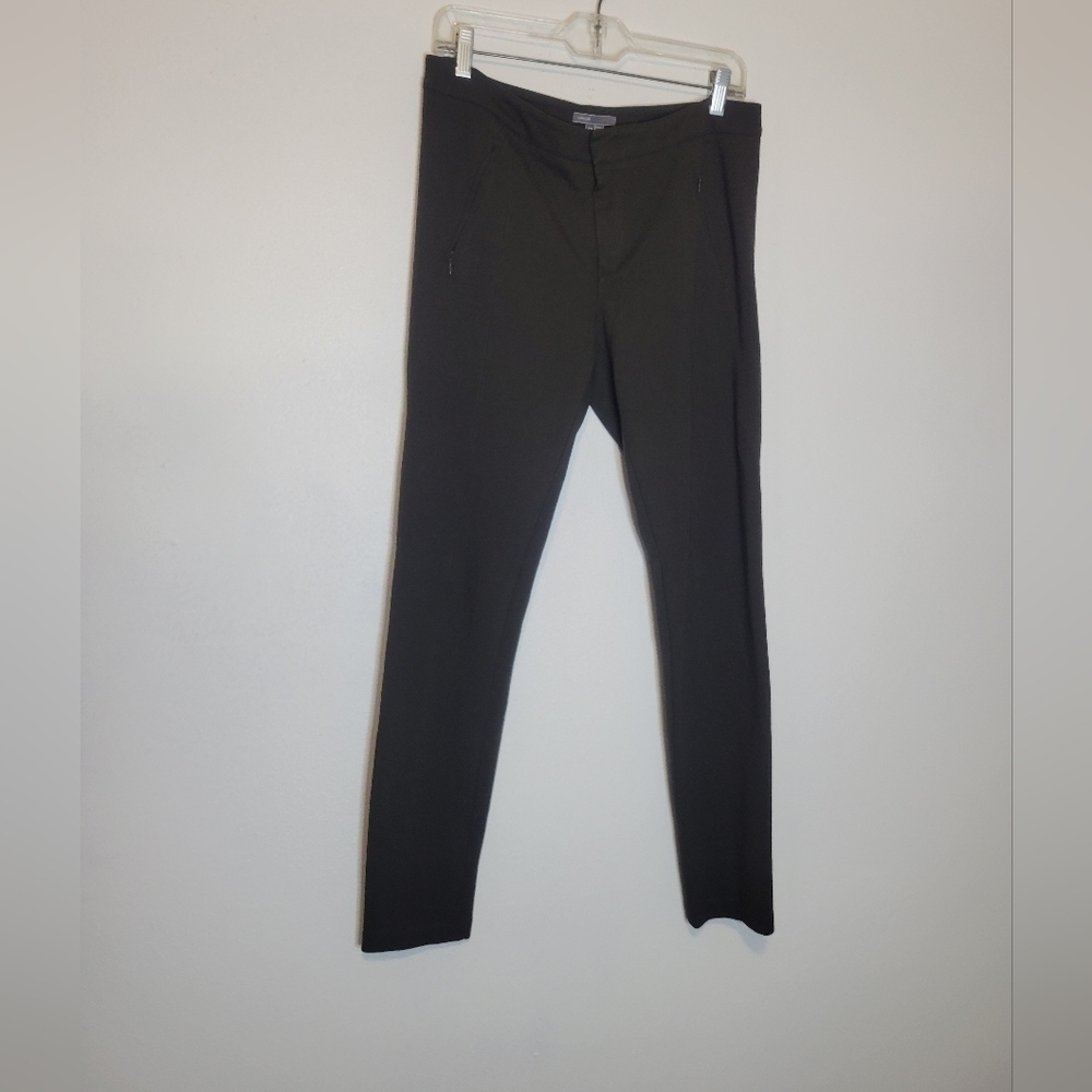 Vince green stretchy casual/dress pants w/faux pockets
